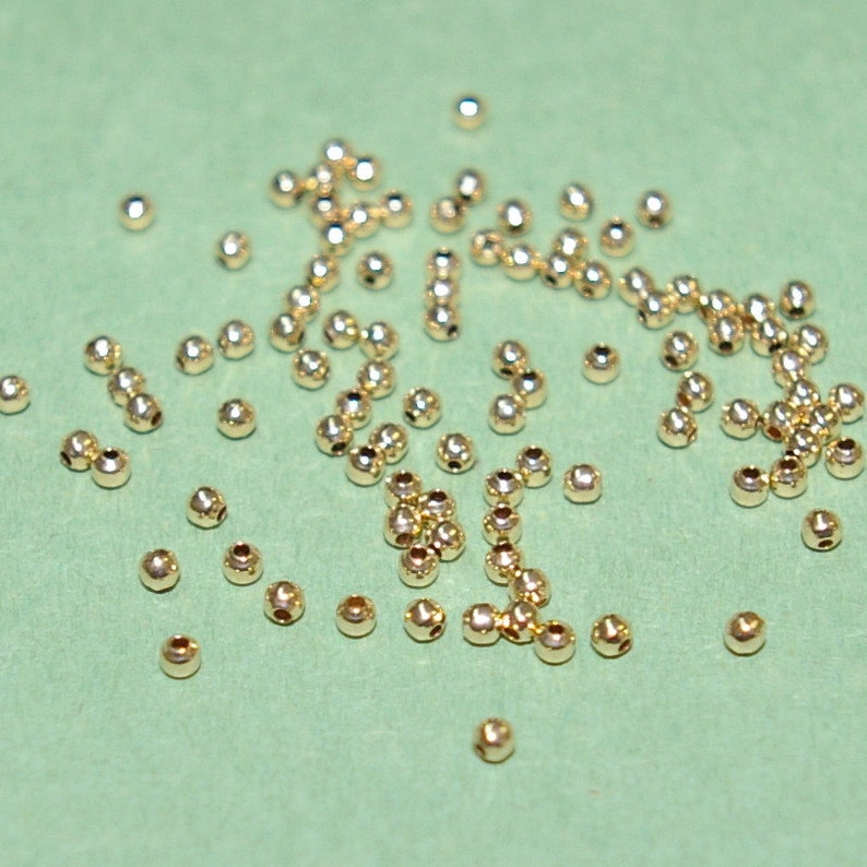 2mm 14kt Gold Filled Round Seamless Spacer or Crimp Beads Etsy
