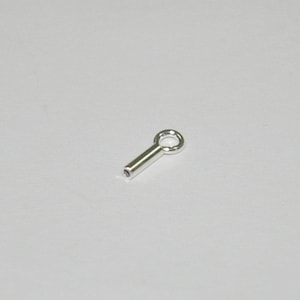 May include: Silver-toned metal bead with a small loop at one end and a hole at the other end.
