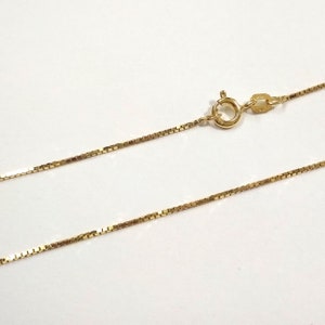 16.5&quot; 42cm Gold Plated 925 over Sterling Silver Vermeil Italian 1mm Thick BOX 015 Chain Necklace. Free Shipping Worldwide