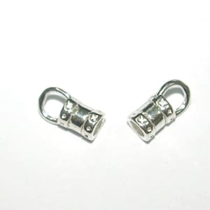 WHOLESALE LOTS 3mm Hole Sterling Silver 925 Crimp End Caps for Chains Leather Cords - Genuine Silver - BalliSilver - Free Shipping Worldwide