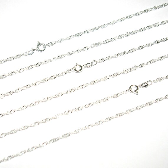 Girls 42Cm Silver Diamond Cut Cable Chain Single Chains 925 Sterling Silver