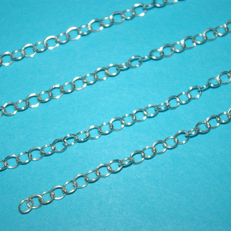 Genuine Italian Silver Free Shipping Worldwide WHOLESALE LOTS 4x5mm Oval Cable Chain 925 Sterling Silver BULK Continuous By the foot