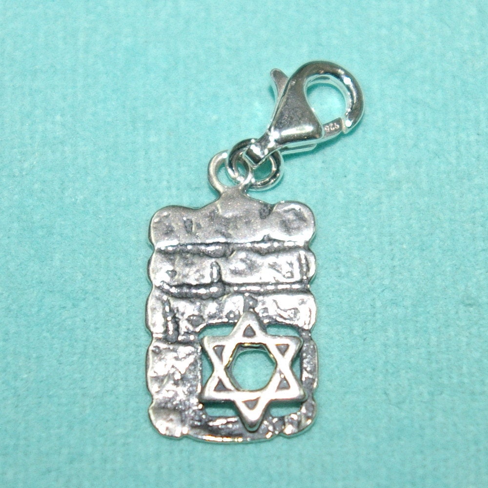 26mm Silver Yellow Plated Wailing Wall Charm