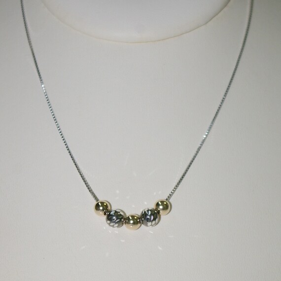 Collana Rosario Lunga in Argento 925 placcato Oro Giallo 18Kt con Perle Bianche d'Acqua Dolce 10/11 mm