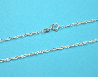 925 Sterling SILBER 2mm dicke Diamantschliff Twisted SINGAPORE CHAIN Halskette - 18", 20", 22", 24" - echtes massives Silber. Kostenloser Versand weltweit