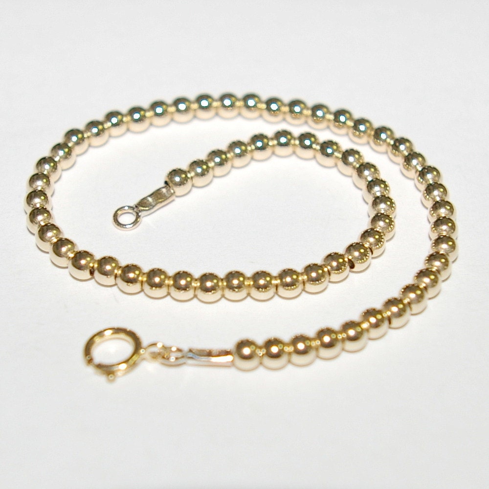 14kt GOLD FILLED 3mm Beads Beaded Fine BRACELET Handcrafted - Etsy