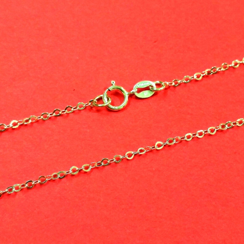 22 inch 56 cm 14kt Gold Filled Fine Flat CABLE Chain NECKLACE Free Shipping Worldwide Gf RCB-030 image 3