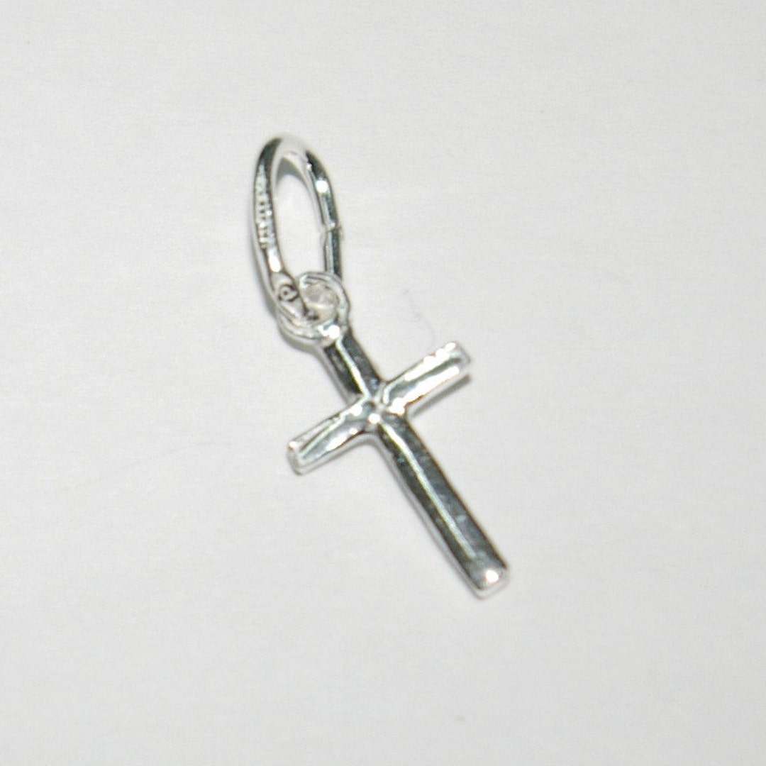 Solid Sterling Silver 925 Very Small 13mm CROSS Charm Pendant. Rael ...