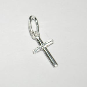 Solid Sterling Silver 925 Very Small 13mm CROSS Charm Pendant. Rael Genuine Silver. Free Shipping Worldwide.