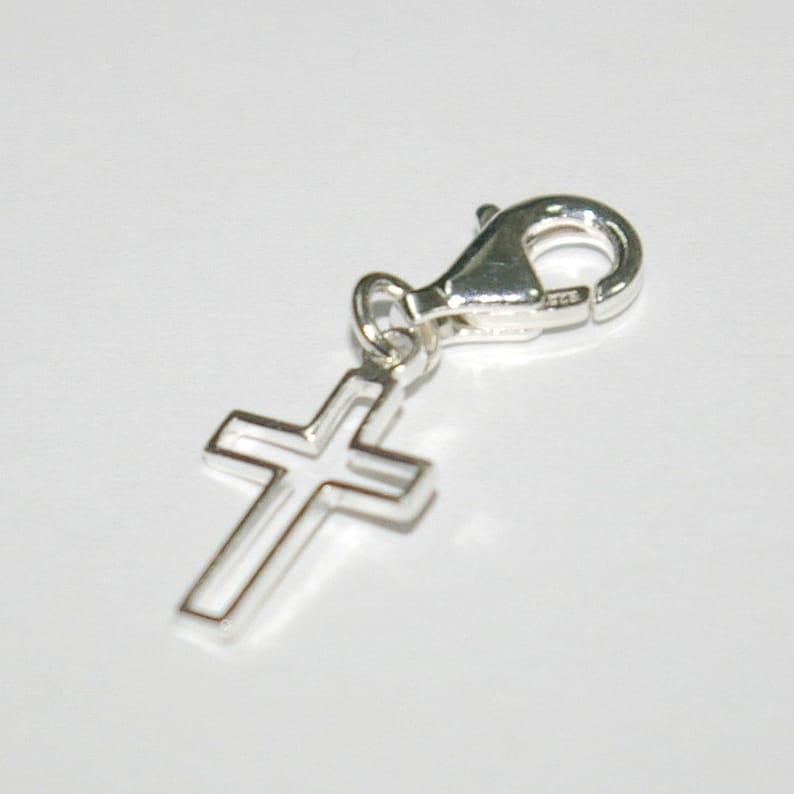 Sterling Silver 925 14mm Cut Out CROSS Clip on Charm Pendant - Etsy