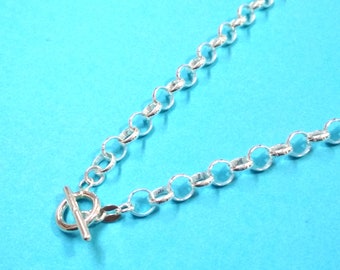 Collar de cadena gruesa y pesada ROLO/BELCHER de 6 mm en auténtica plata de ley 925 con cierre de palanca o mosquetón. Para mujer, hombre y unisex. Envío gratuito.
