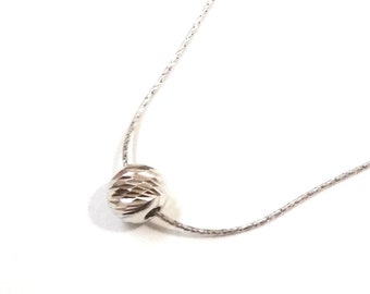 Rhodium Plated 925 Sterling Silver 8mm LASER CUT Bead Diamond Cut Chain Necklace. Free Shipping Worldwide