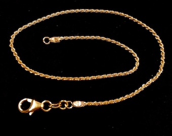 Armband med äkta 14kt guldfyllt 1,5 mm repkedja. Unisex. Tillverkat i din storlek. Ett ekonomiskt alternativ till massivt guld. Fri frakt över hela världen.