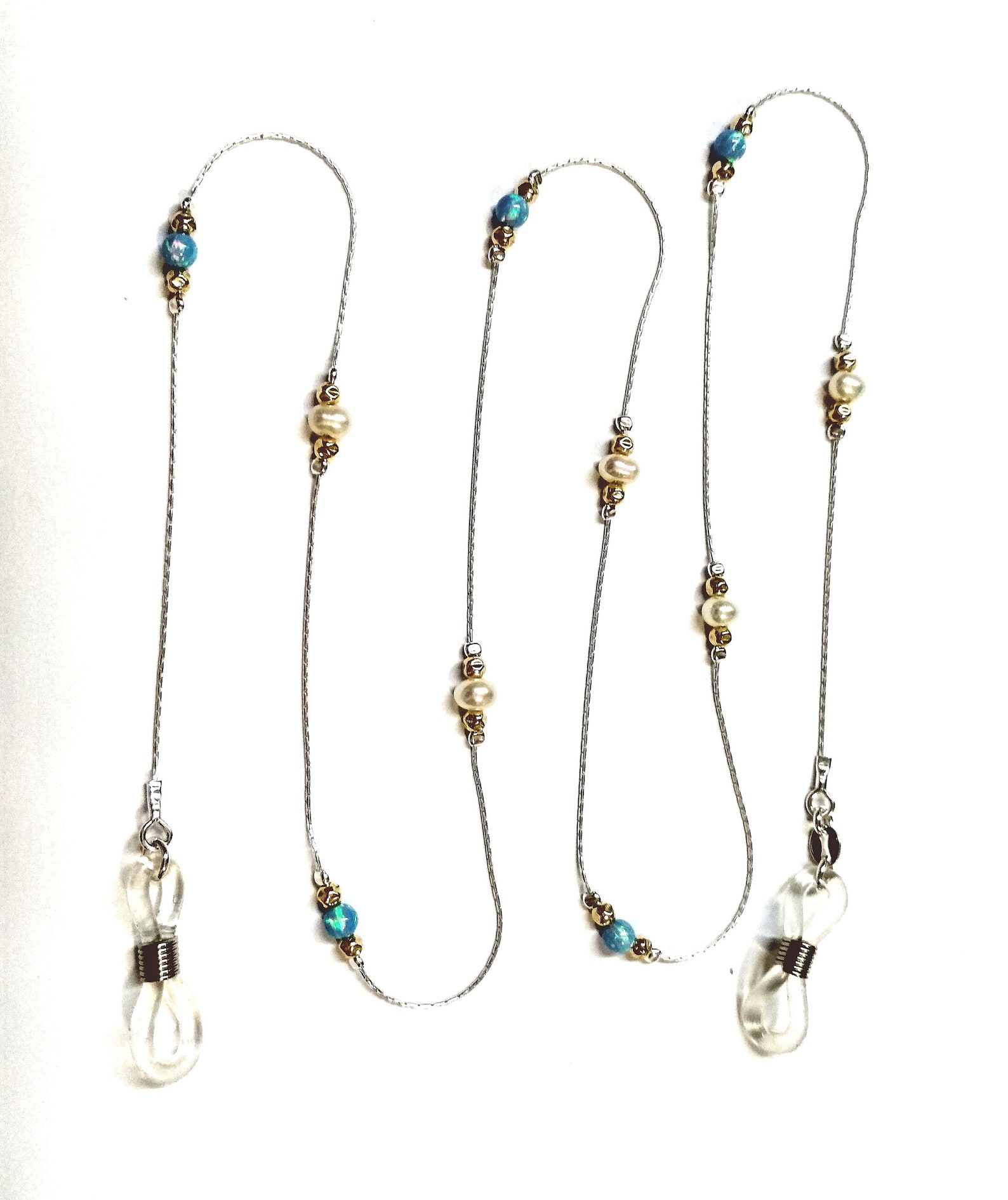 3 Pcs EYEGLASS HOLDER Necklace Sterling Silver 925 Chain Gold Etsy