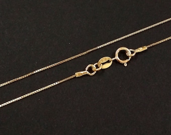 14kt GOLD FILLED Fine 0.8mm Box 012 Chain Bracelet, Anklet, Necklace, Belly Chain Long Necklace Economical alternative to gold Free Shipping