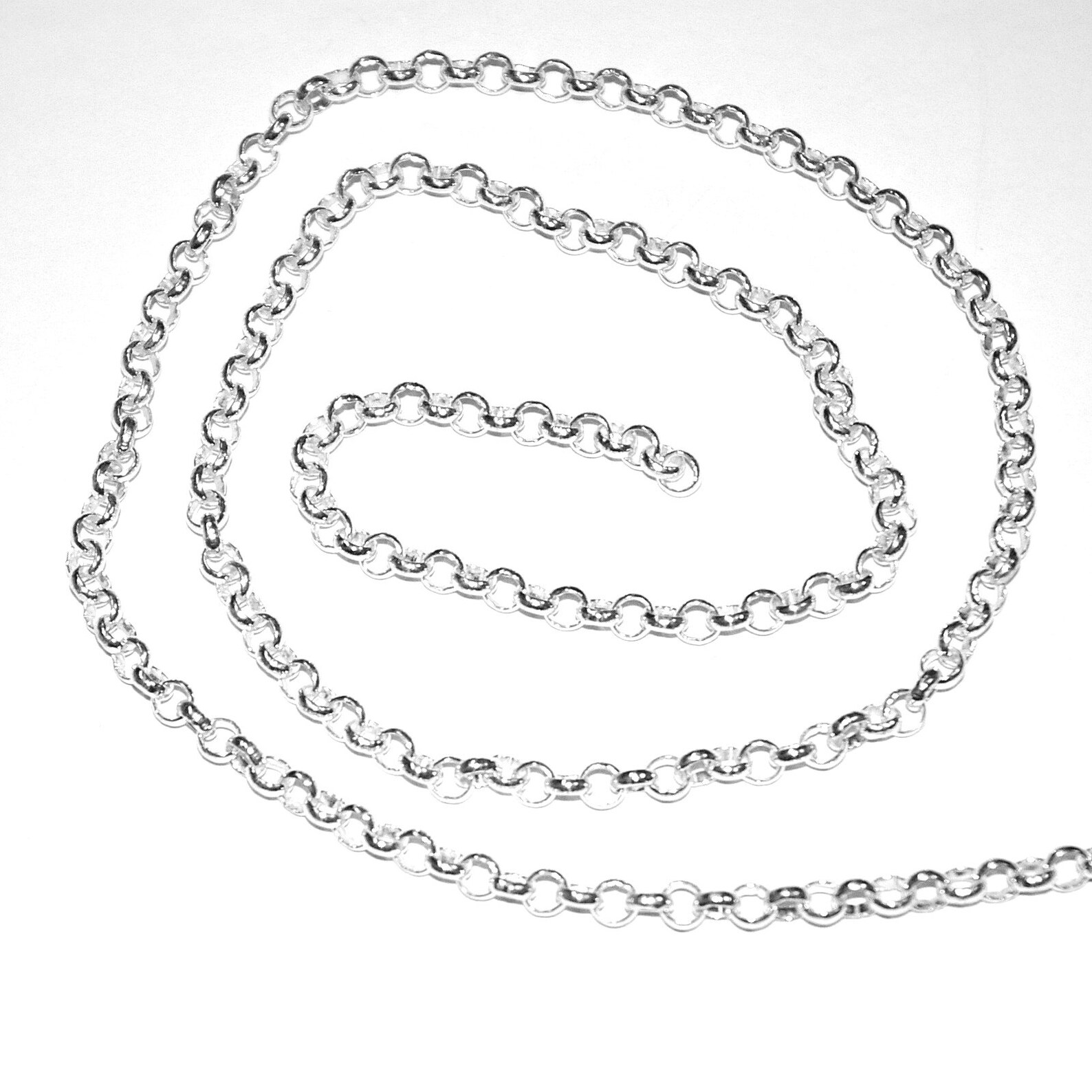 Massiv 925 Sterlingsilber Herren 5 Mm Rolo Belcher Kette