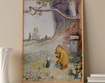 くまのプーさん ウォールアート、子供部屋用ヴィンテージファイン