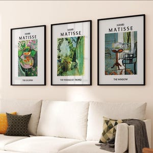 Matisse Ausstellung Kunst Poster Set, Vintage Print, randlose Version, ideales Wohnkultur oder Geschenk