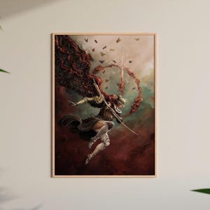Elden Ring Leinwand Kunst - Videospiel Poster - Dark Fantasy Wanddekor - Gerahmtes Gamer Geschenk - From Software inspiriert Druck - Digitaler Download