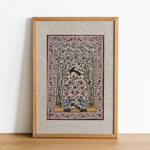 Textile Wall Art, Academia  Wall Decor Vintage Print, Retro Wall Art, Wall Decor, Indian Mughal, Printable Wall Art