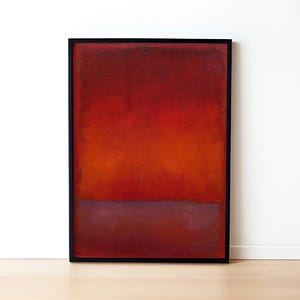 Pintura abstrata no estilo Rothko - Arte em tela de campo de cor vermelha - Decoração de parede minimalista moderna - Grande obra de arte texturizada - Download digital