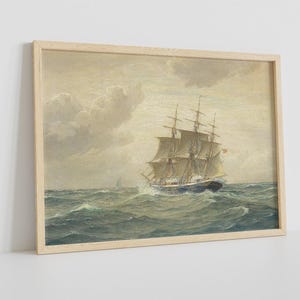 Vintage Sailing Ship Painting - Antique Nautical Wall Art - Old Sailboat Canvas Print - Maritime Home Decor - Classic Sea Voyage Art