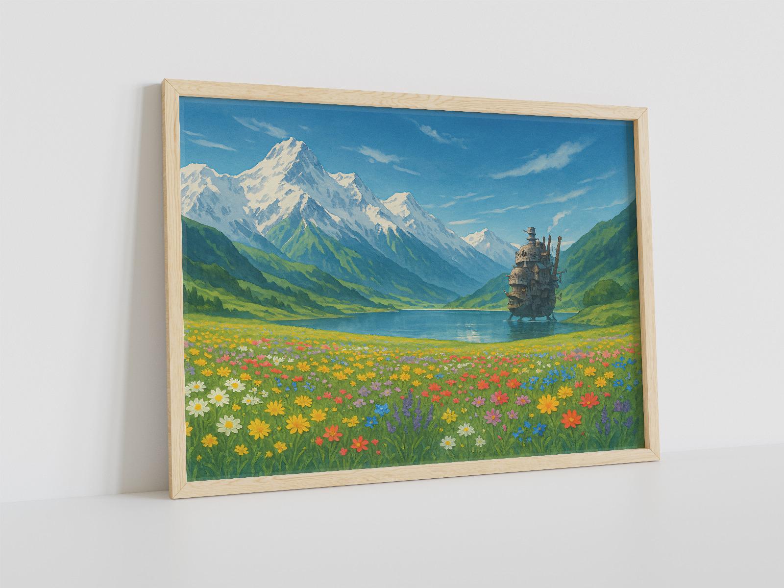 Fantasy Castle Wall Art: Whimsical Anime Inspired Print (Digital Download 39x56 JPEG File)