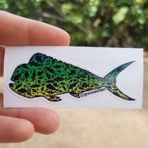 Fish Sticker - Mahi Mahi/Dorado - Fishing Stickers for Cars, Laptops, Water Bottles and more - UV & Water Resistant
