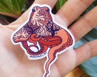 Sticker koraalrifoctopus: water- en uv-bestendig
