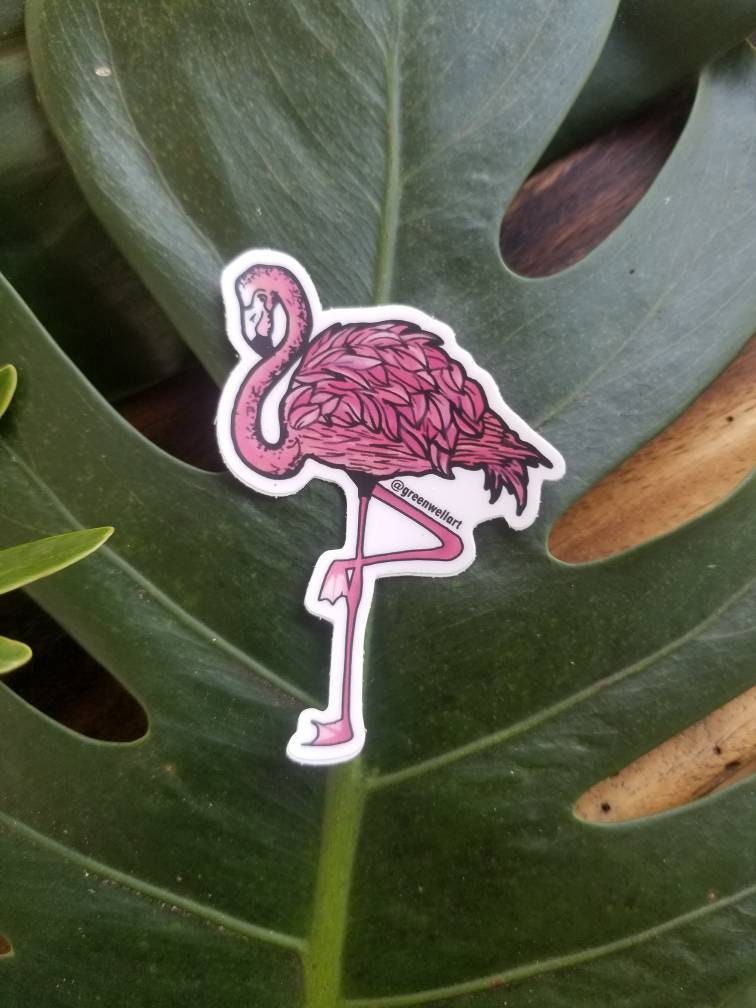 Flamingo Sticker, Sticker for Water Bottles, Laptops, Cars, and ...