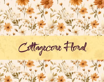 Cottagecore Floral Seamless Pattern | Vintage Wildflower Digital Download for Fabric, Scrapbooking, Wallpaper & Crafts | Floral Cottagecore