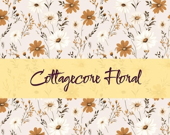Cottagecore Floral Seamless Pattern | Vintage Wildflower Digital Download for Fabric, Scrapbooking, Wallpaper & Crafts | Floral Cottagecore