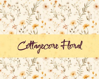 Cottagecore Floral Seamless Pattern | Vintage Wildflower Digital Download for Fabric, Scrapbooking, Wallpaper & Crafts | Floral Cottagecore