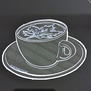 Sticker érable latte Coffee Cup - Elbows UP Canada !