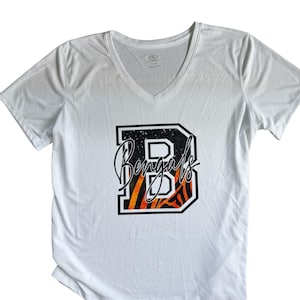 Cincinnati Bengals White Tshirt V-neck Womens