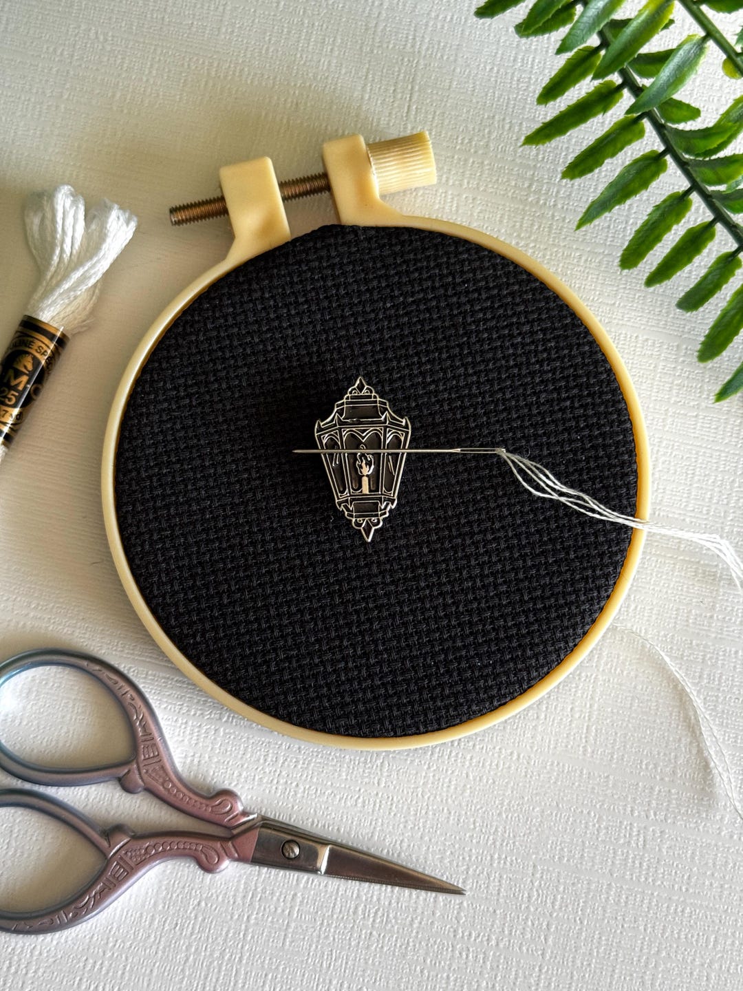 Needle Work Gothic Gas Lamp Needle Minder | Needle Keep | Needle Nanny | Cross ...