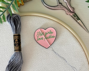 Hot Girls Love Pickles Needle Minder | Needle Keep | Needlepoint | Cross Stitch Needle Work | Needle Point