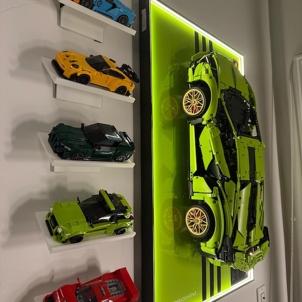 Wall mount  display for Lego Speed Champions - 3 - pack - 5 pack