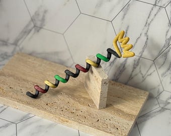 Accessorio per capelli a spirale a corona per locs, trecce, twist, ecc. / Juneteenth. Tradizione nera. Atmosfere rasta. / verde, rosso e oro