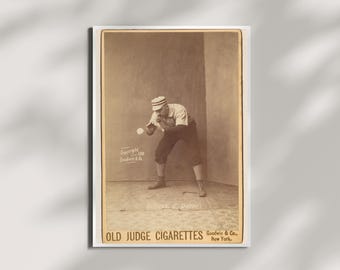 Old Judge Zigarettenwerbung c. 1888, Vintage Wandkunst, Schwarz & weiß Druck, Antike Fotografie, druckbare Kunst, digitaler Download