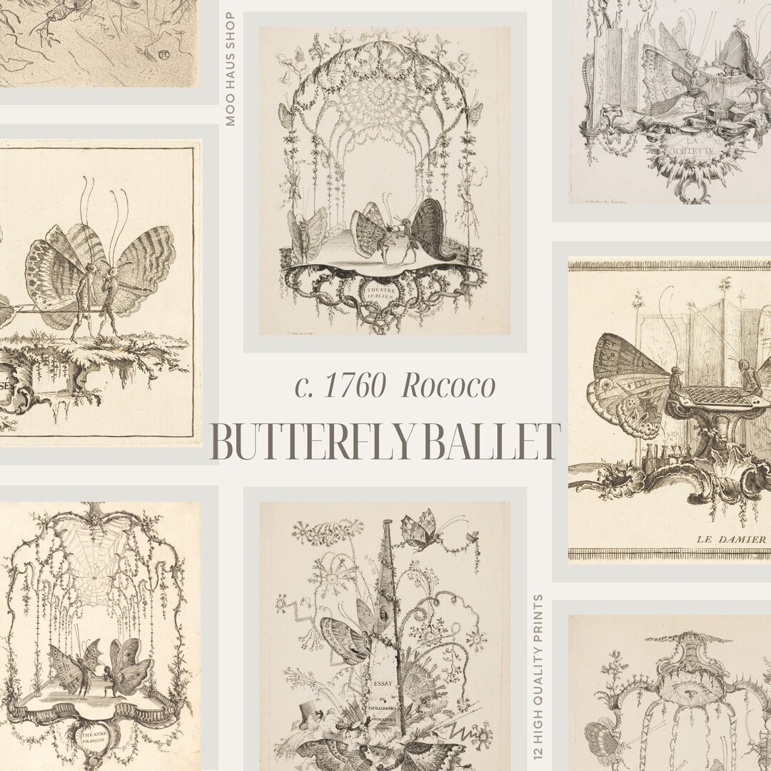 Set of 12 Vintage Butterfly Ballet Prints – 