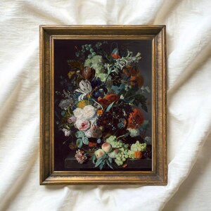 Stampa artistica di dipinti botanici di maestri olandesi, download digitale di dipinti antichi di fiori e farfalle, opere d'arte di alta qualità sulla flora