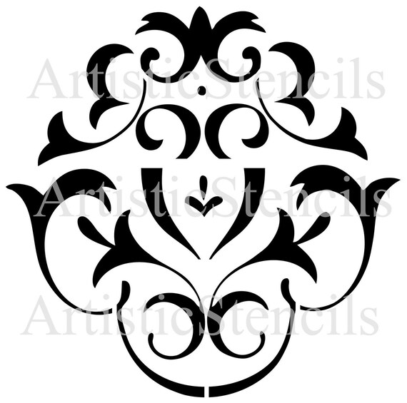 STENCIL Damask Wallpaper Background No 31 | Etsy