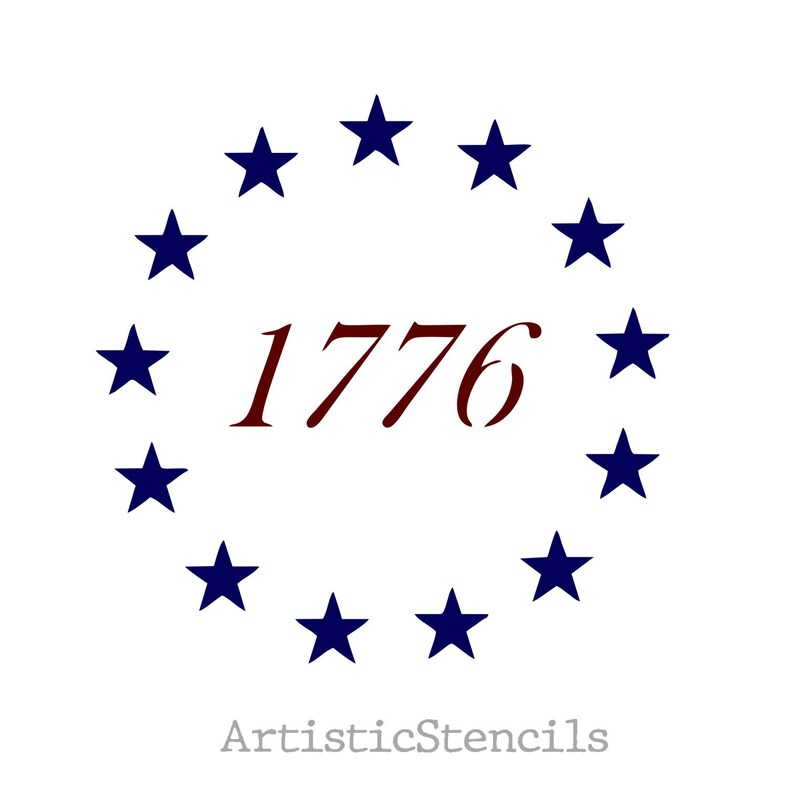 STENCIL 1776 Betsy Ross USA Star American Flag Various sizes | Etsy