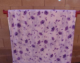 Purple abstract flowers - fleece blanket