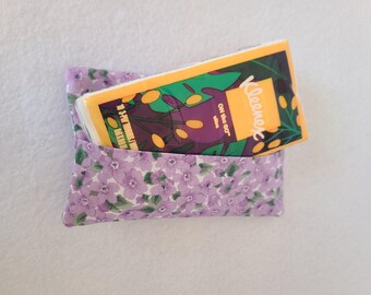 Tissue pack cover - light purple flowers on white