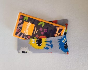 Tissue pack cover - little monsters on grey