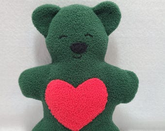 Sleepy heart bear - dark green