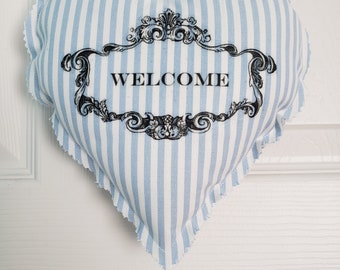 Decorative Heart Pillow - Welcome