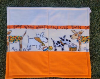 Medium dog blanket - woof woof